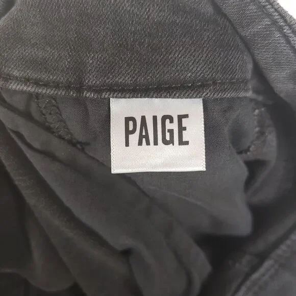 Paige Mayslie Jogger Womens 27* Faded Black Velvet Inset Side Seam Tuxedo Stripe - Picture 10 of 14